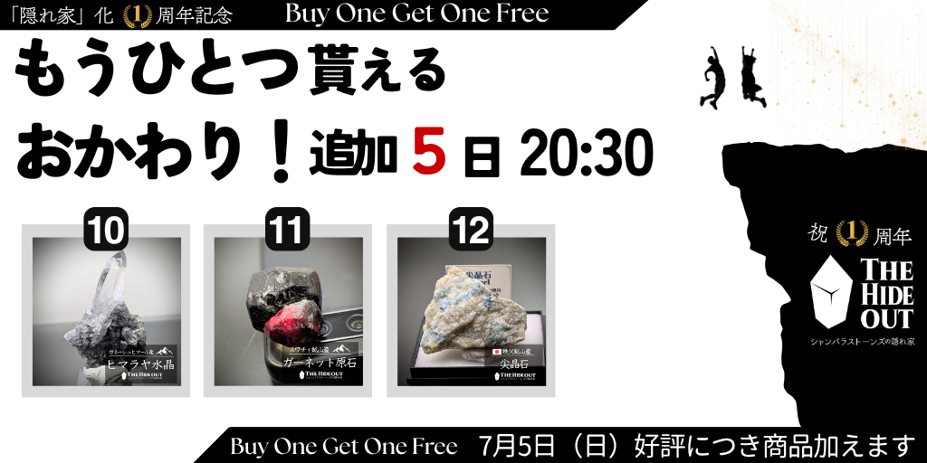 Buy One Get One Free（ひとつ買うともうひとつ貰える）好評につきおかわり追加！