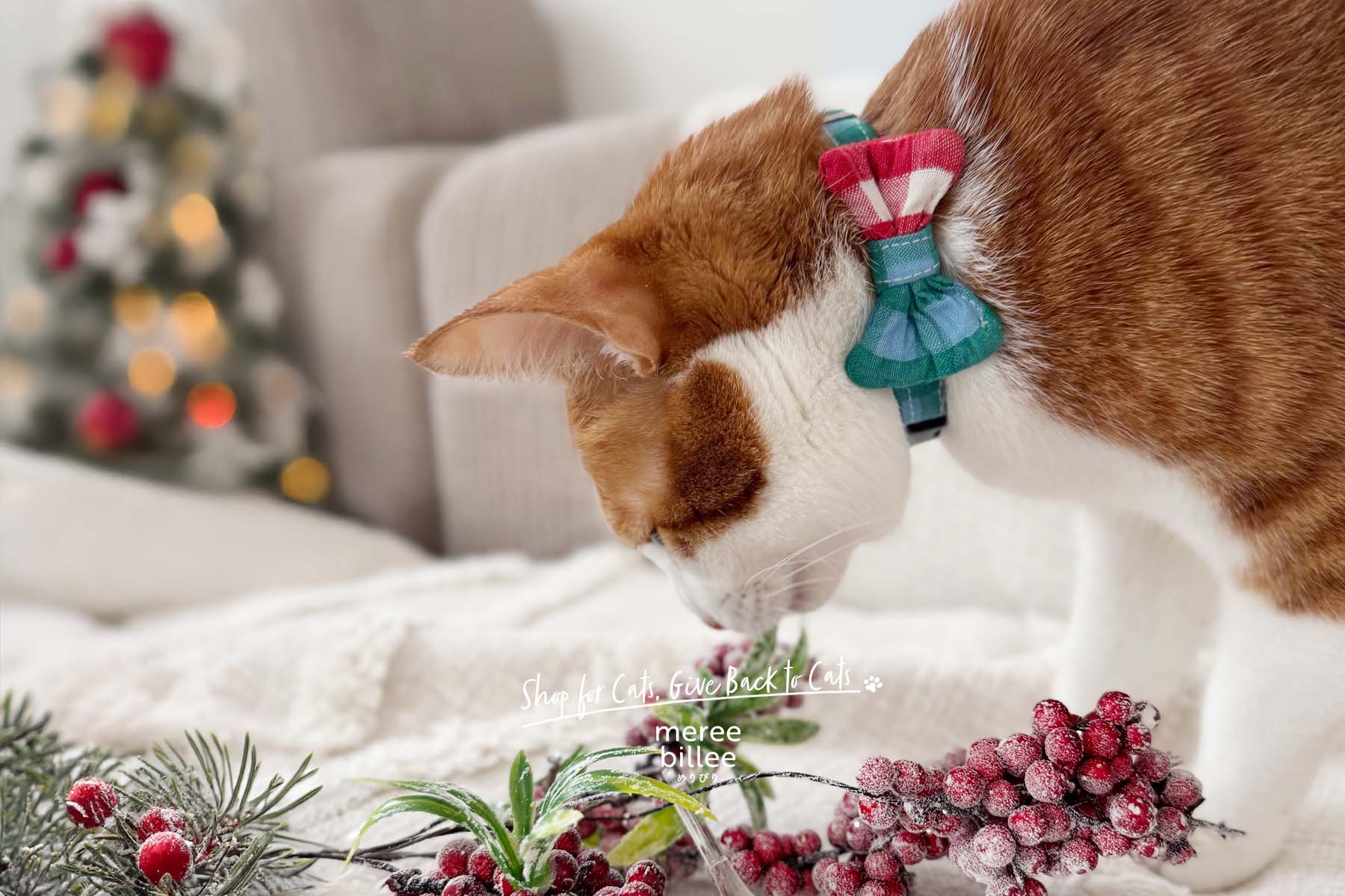 クリスマス猫首輪・ビーズ刺繍バッグチャーム入荷!