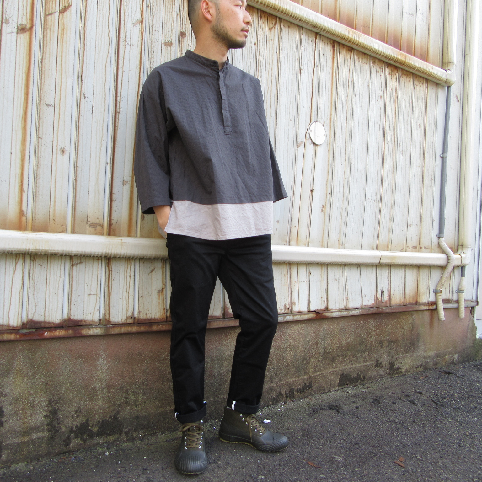 Manual Alphabet　シアサッカーシャツ