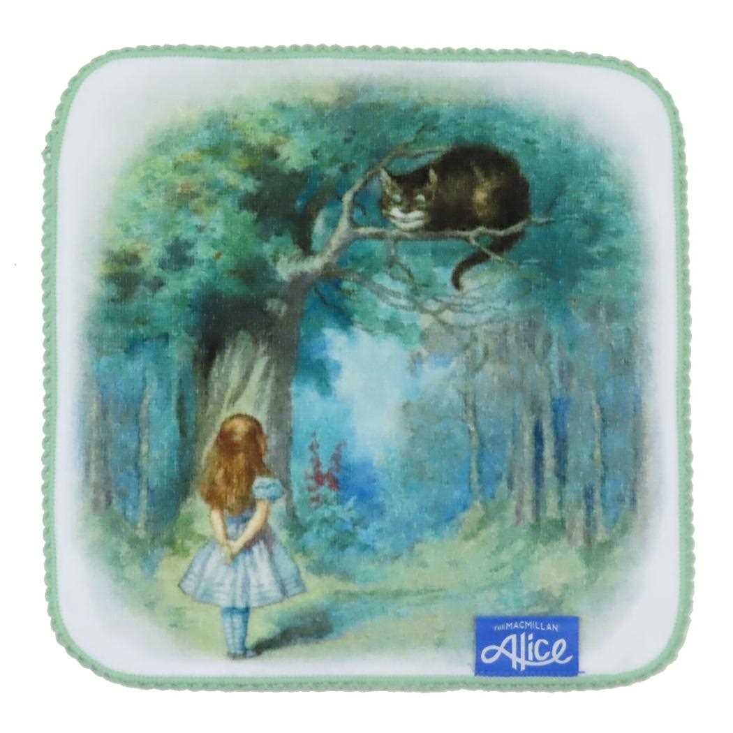 【新入荷】 ねこモチーフのタオルハンカチ　-アリスとチェシャー・ネコ-