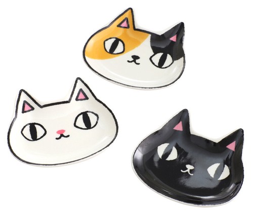 【新入荷】 3枚セット ねこモチーフのお皿　-猫3兄弟-