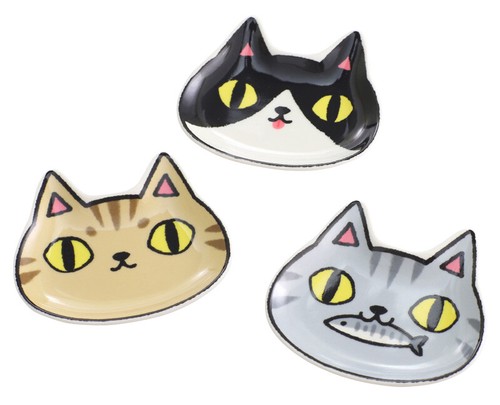 【新入荷】 3枚セット ねこモチーフのお皿　-となりの3兄弟-