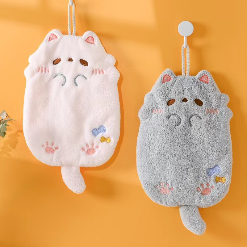 【新入荷】 ねこモチーフの手拭きタオル　-うっとりネコ-