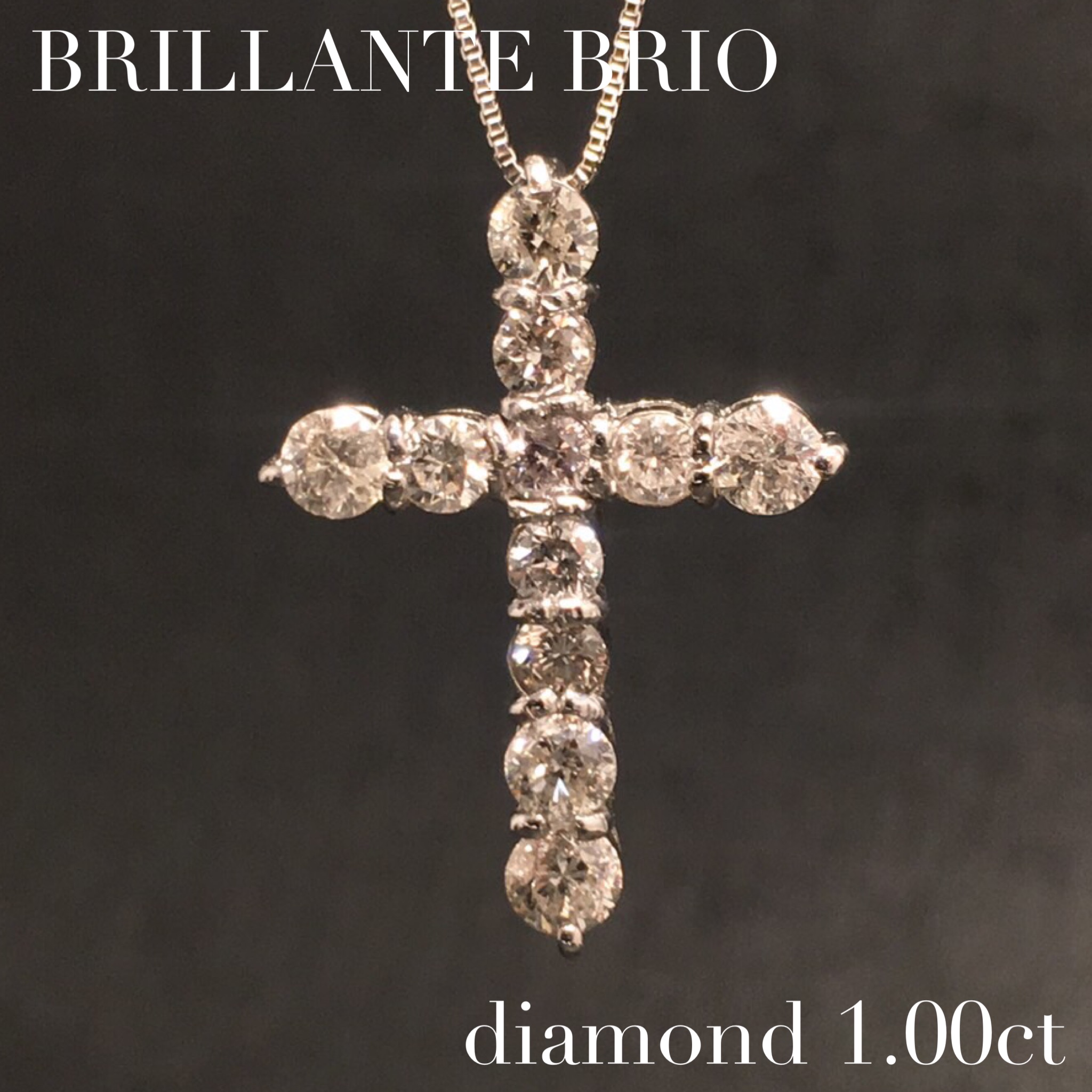 1.00ctdiamondクロスネックレス