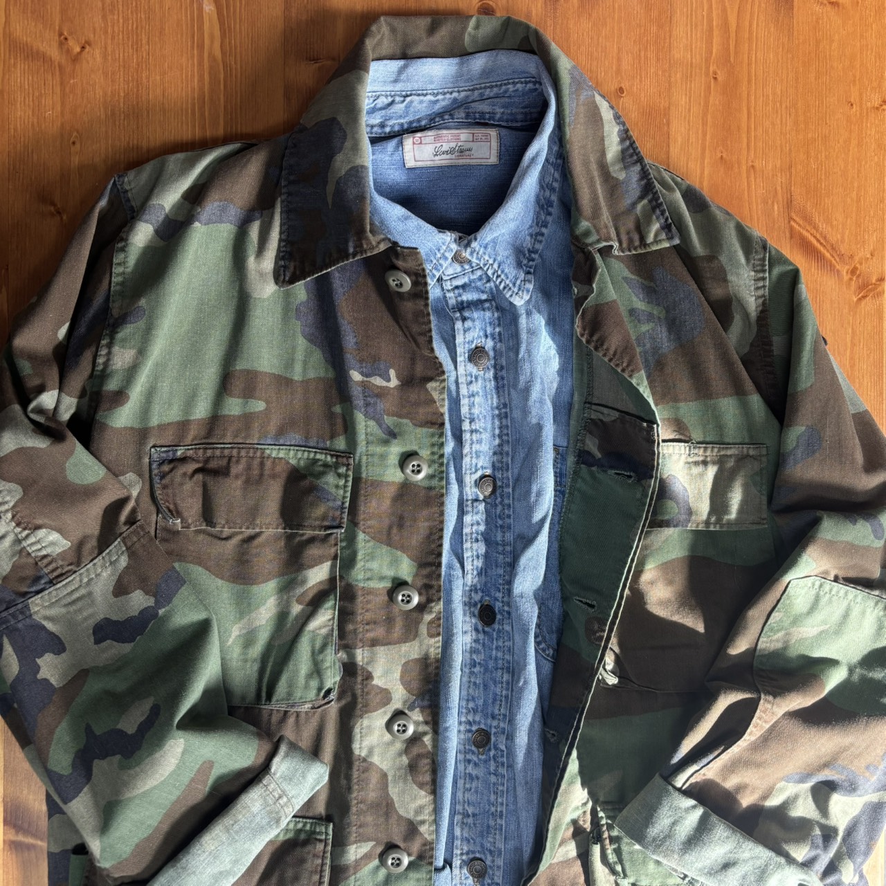 Levisデニムシャツ×BDUコーデです！