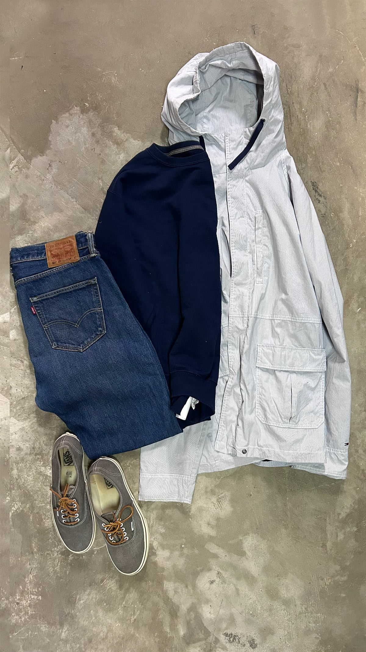 【春の鉄板】シャンブレーパーカーで作る大人の爽やかアメカジコーデ