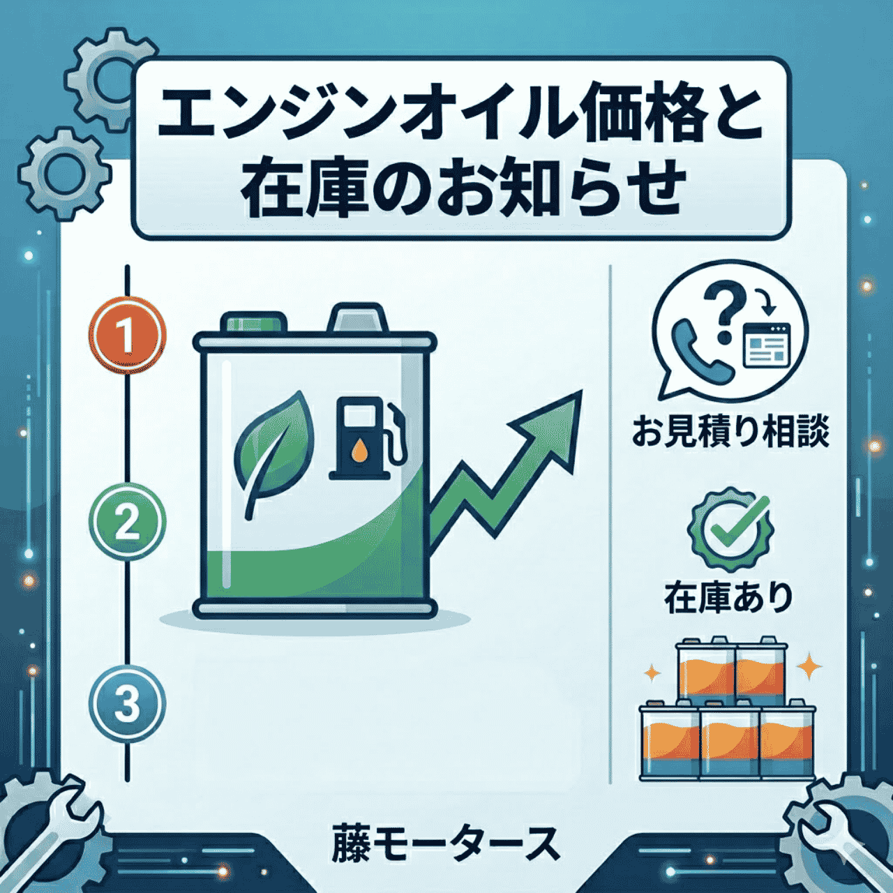 【重要】エンジンオイルの価格改定と現在の在庫状況に関するお知らせ