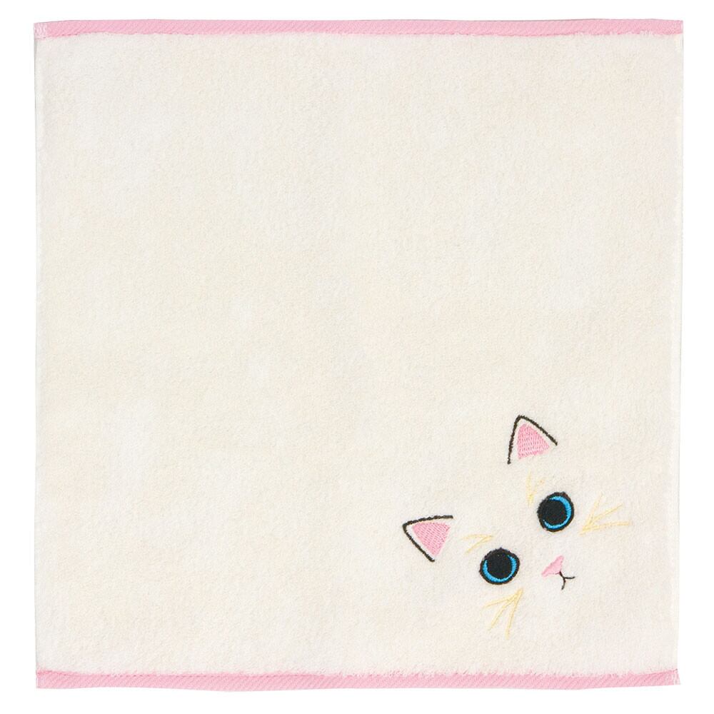 うちのこメイト 猫の毛並み ハンカチ【 白猫(ホワイト)】 今治タオル ハンカチ 日本製 ねこ