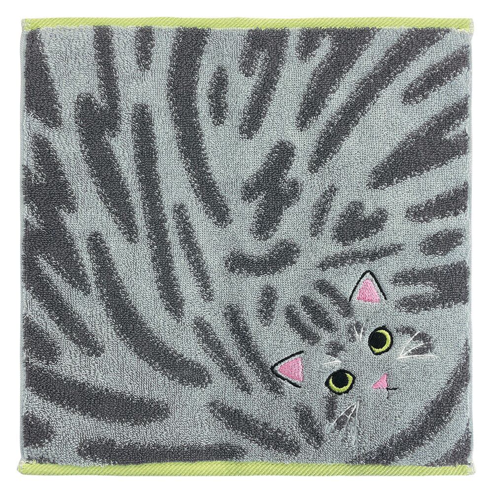 うちのこメイト 猫の毛並み ハンカチ【 サバトラ/シルバーダビー】 今治タオル