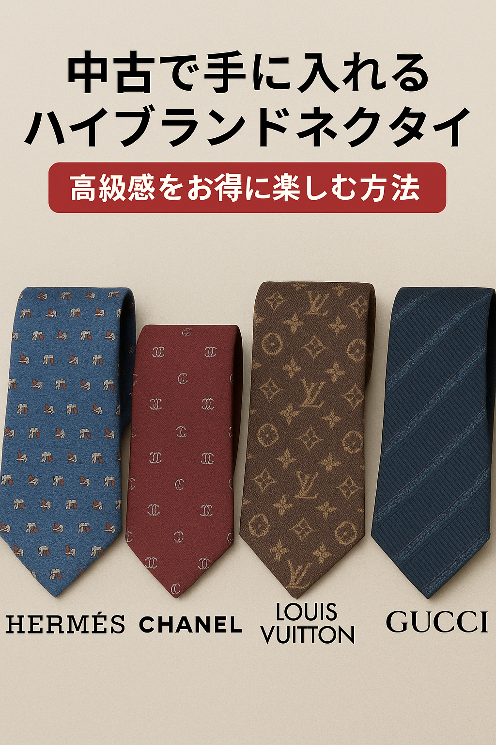 中古で手に入れるハイブランドネクタイ｜高級感をお得に楽しむ方法