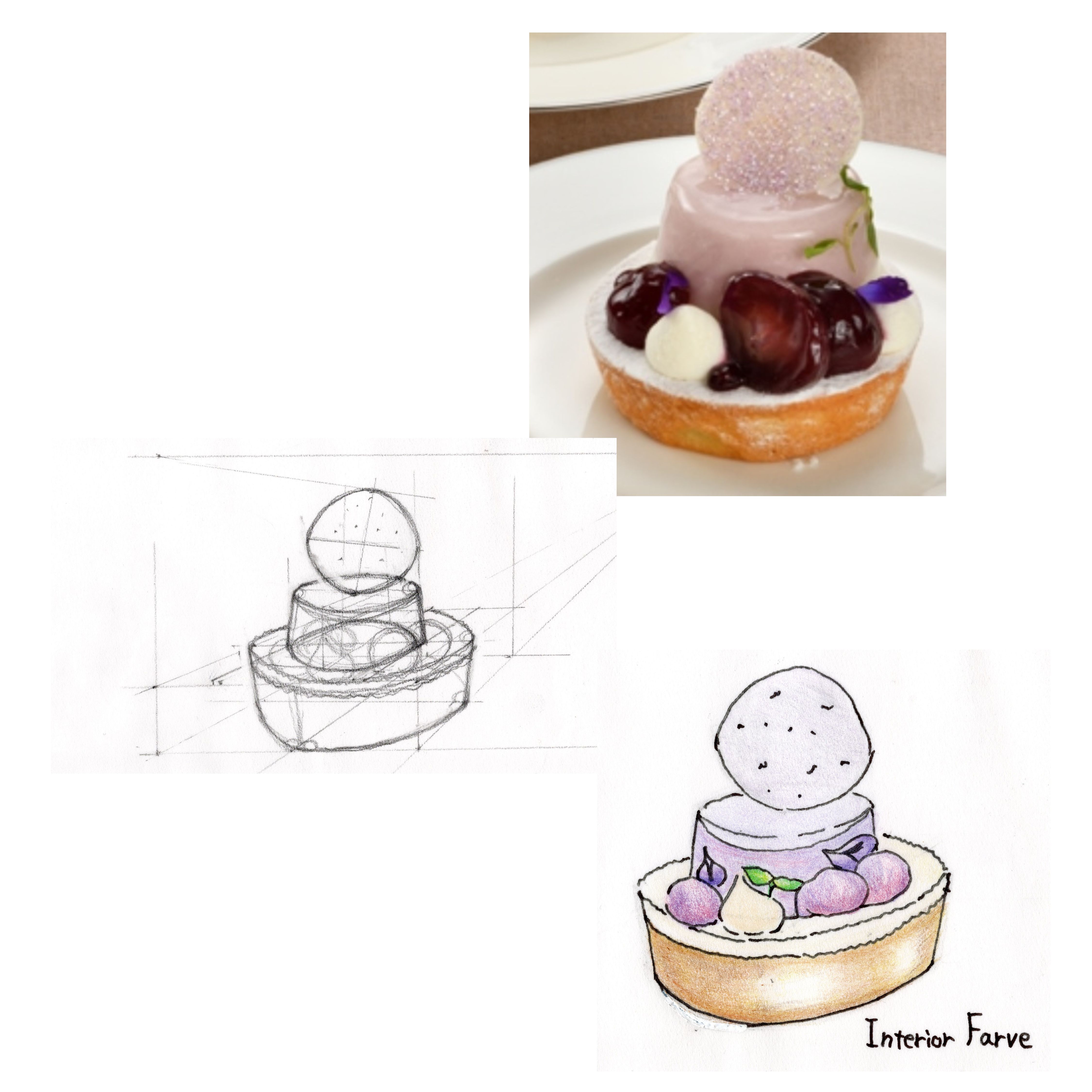 ぶどうのケーキ｜パーススケッチ