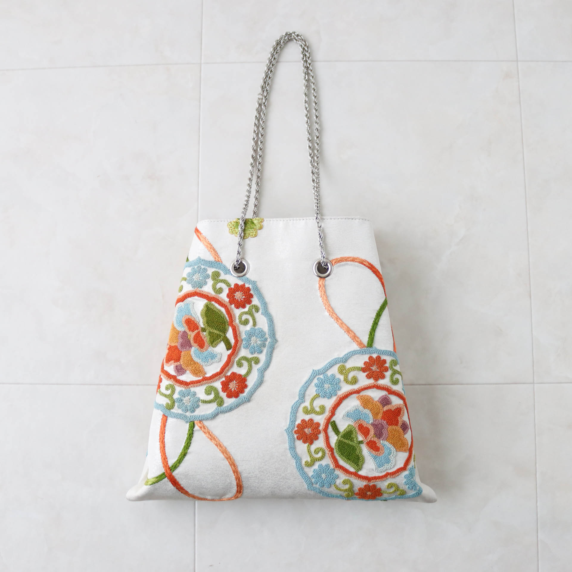 相良刺繍帯からSmallサイズのチェーンバッグへリメイク