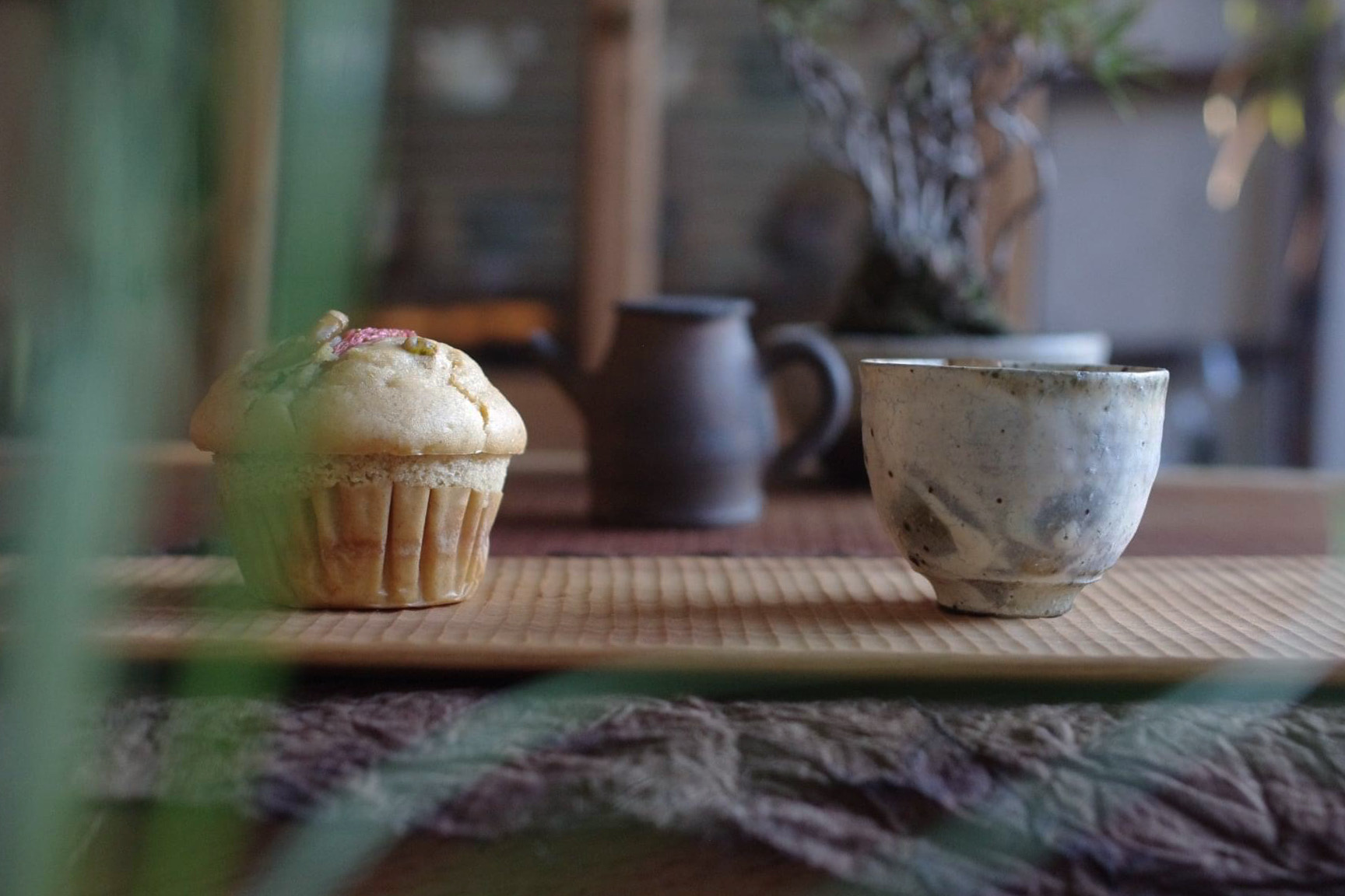 お茶とマフィン