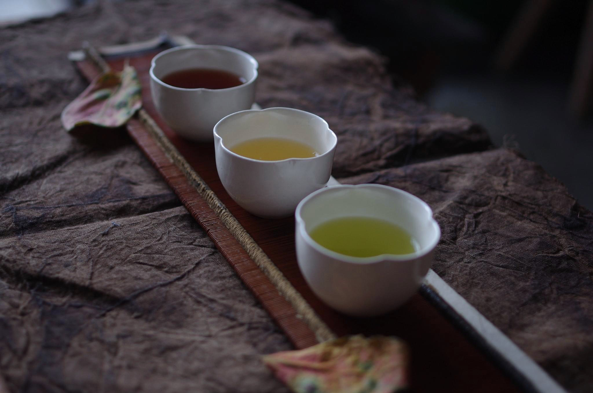 お茶と竹筬