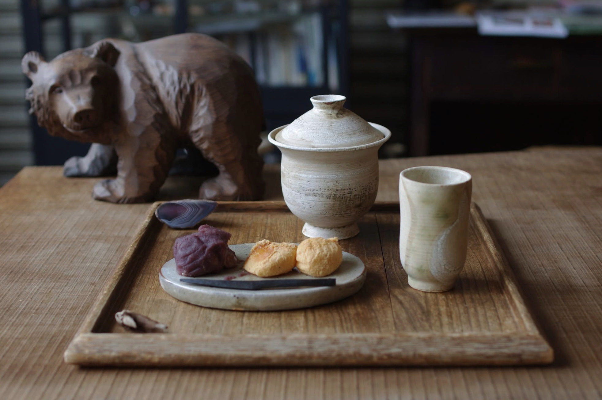 安倍川餅とお茶