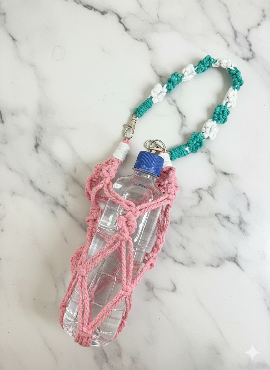 スマホも、ドリンクも、鍵も。自由自在に掛け合わせる、大人の多機能マクラメストラップ🌈