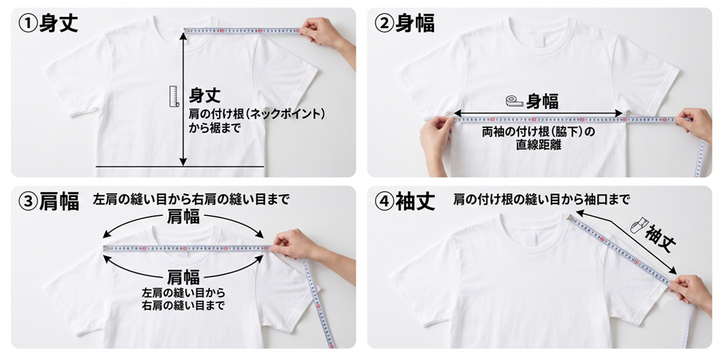 ネットで買っても失敗しない！手持ちのTシャツを使った簡単サイズ比較・計測方法