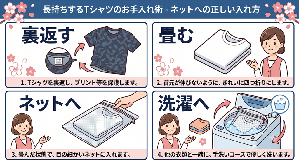 【お気に入りTシャツを長く着る】型崩れ・ヨレ・色あせを防ぐ！プロが教えるお手入れ＆洗濯術