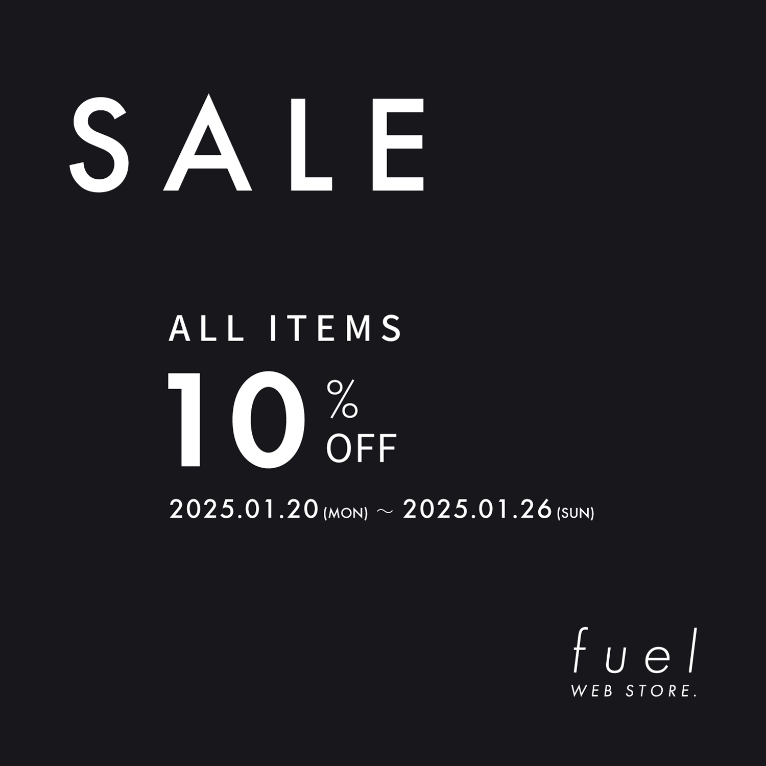 /// SALE /// ALL ITEMS 10%OFF　【終了しました】