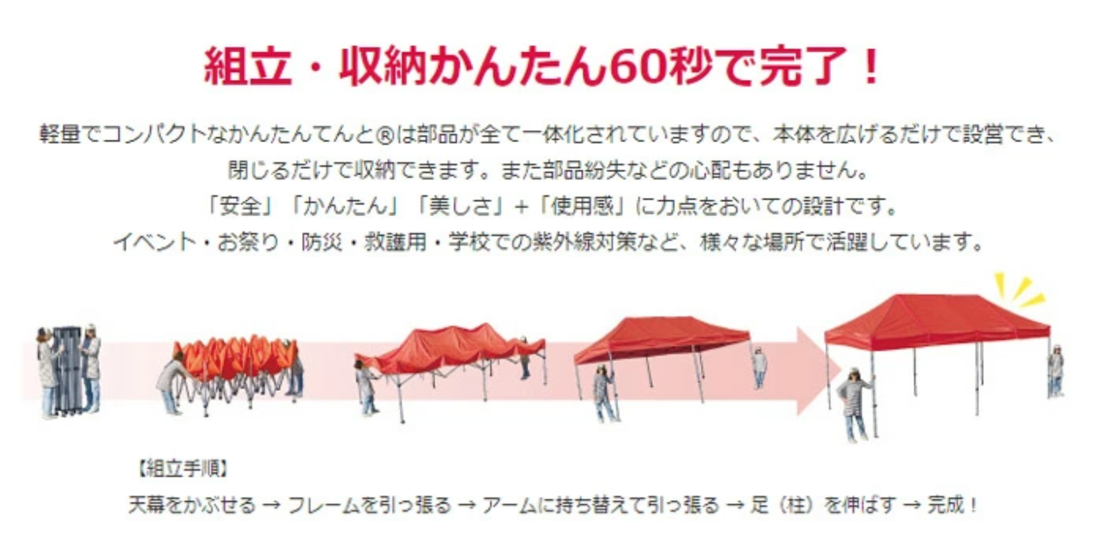 ワンタッチテントのレンタルについて