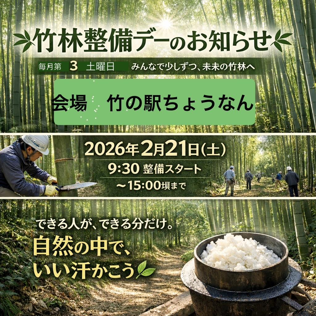 次回の竹林整備は2/21！in竹もりの里