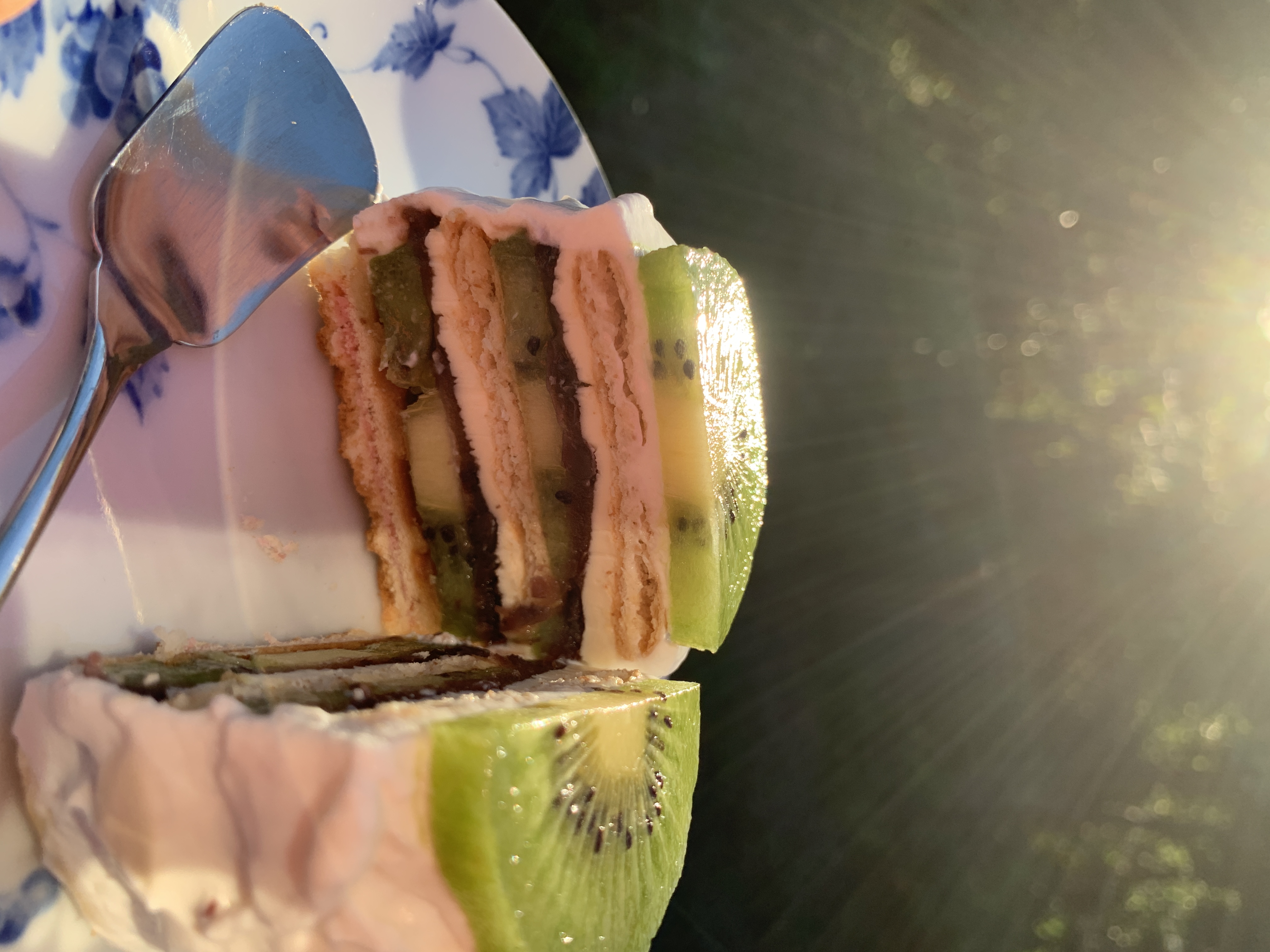 キウイのレアチーズケーキ風♪