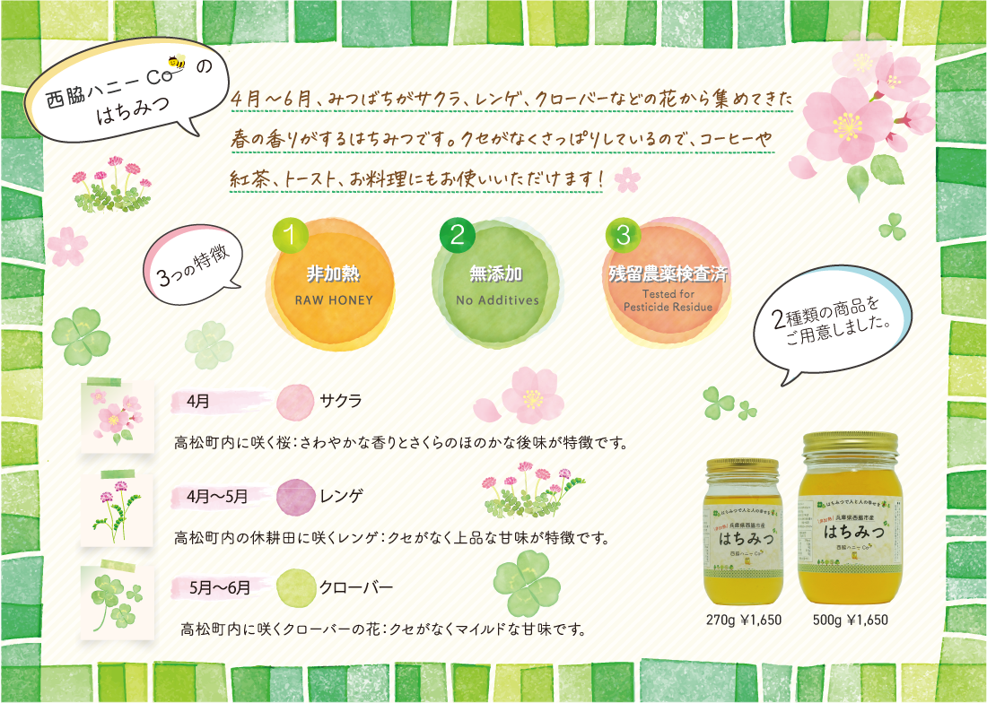 西脇ハニーCoのはちみつ