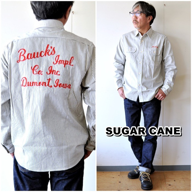 ＳＵＧＡＲＣＡＮＥ　シュガーケーン　ヒッコリーワークシャツ　長袖シャツ