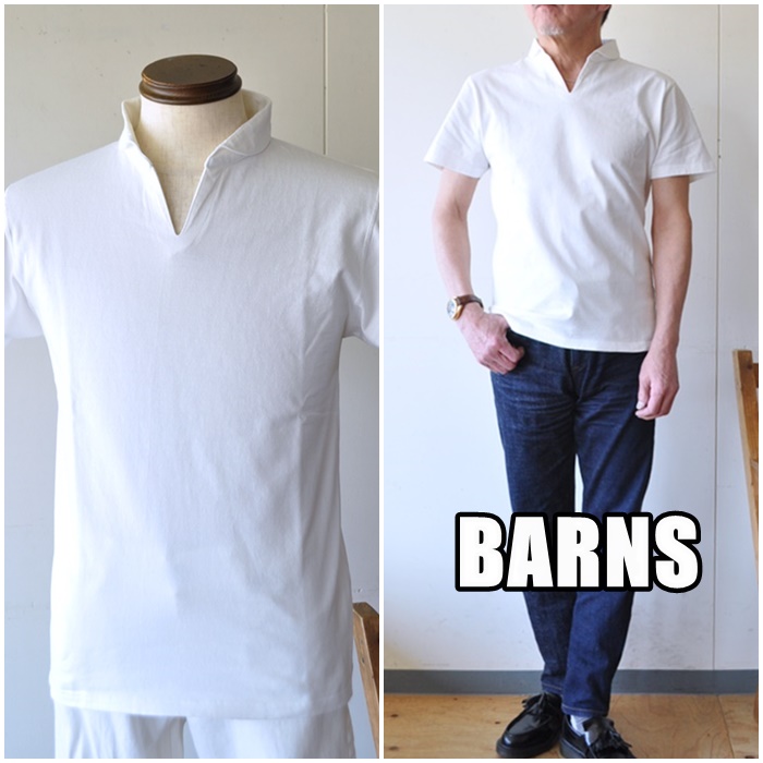 BARNS バーンズ　 スキッパー 半袖ポロシャツ  BR-7100