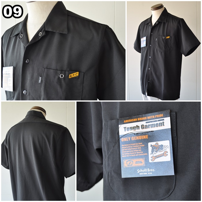 schott　ショット　半袖オープンカラーワークシャツ　3115057 半袖シャツ　オープンカラ