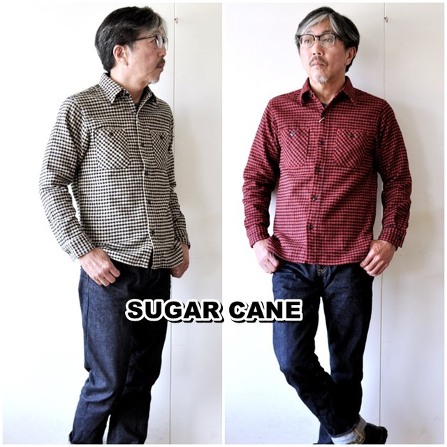 ＳＵＧＡＲＣＡＮＥ　シュガーケーン　長袖ツイルチェックシャツ　ネルシャツのご紹介