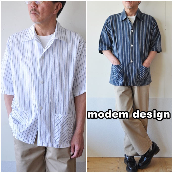 modemdesign　モデムデザイン 　五分袖　 オープンシャツ　シャツジャケット