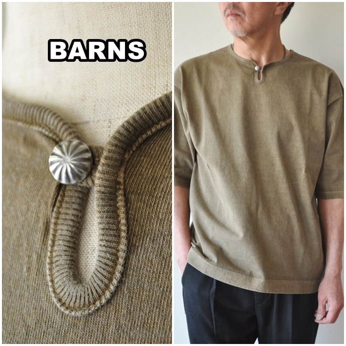 BARNS バーンズ　コンチョ　スキッパーTシャツ　8302　メンズ　Tシャツ　五分袖