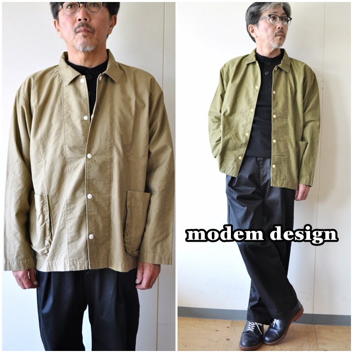 モデムデザイン　ＭＯＤＥＭＤＥＳＩＧＮより、新作の　カバーオール　綿　メンズ　ジャケットのご紹介