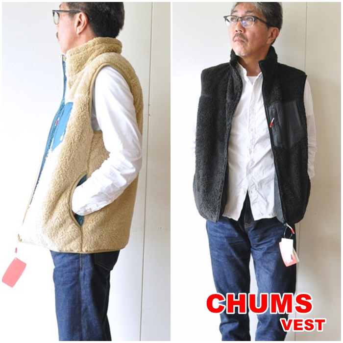 CHUMSチャムス　ボンディング　フリースベスト　ch04-1243　メンズ　ベスト　