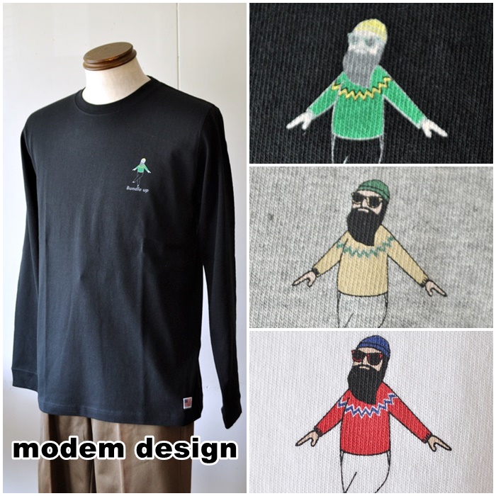 modemdesign 　モデムデザイン　長袖ロンT　カットソー　2003051 おっさんＴ