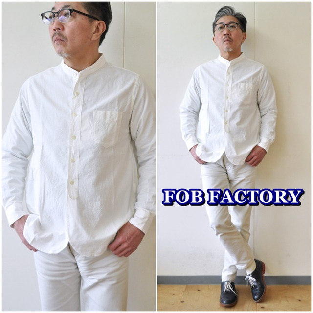 ＦＯＢファクトリー　オックスフォードシャツ　バンドカラーシャツ　Ｆ３４２９　