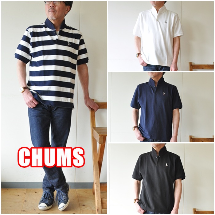 CHUMS　チャムス　ショールポロシャツ　半袖ポロ　