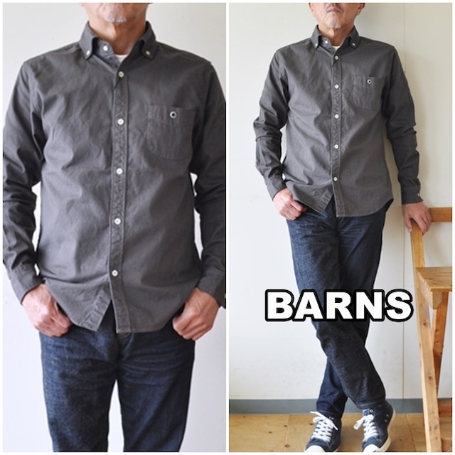 BARNS バーンズ 　長袖シャツ　ボタンダウンシャツ　 ＢＲ４９６５Ｎ　