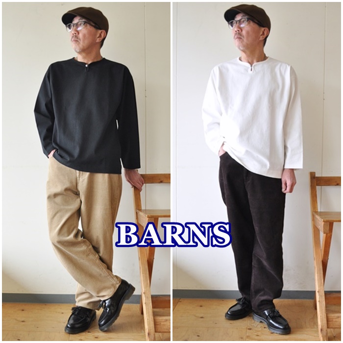 BARNS バーンズ　九分袖コンチョスキッパーカットソー　ロンT　22134