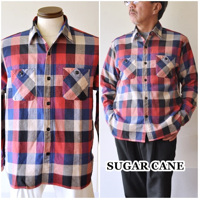 sugarcane 　シュガーケーン　ツイルチェックワークシャツ　 ネルシャツ