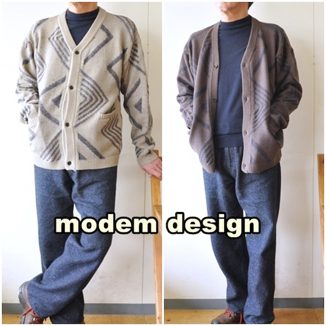 modemdesign 　モデムデザイン　ジャガードニット　カーディガン