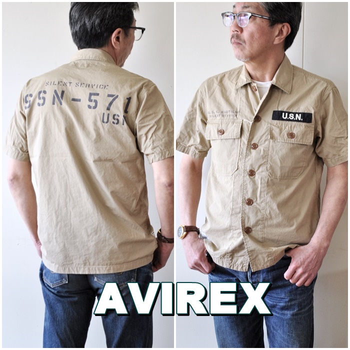 アビレックス　ＡＶＩＲＥＸ　半袖ミリタリーワークシャツ　６１０５０９９　　アメリカ海軍