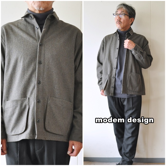 modemdesign 　モデムデザイン　ウールシャツジャケット　2006757　カバーオール