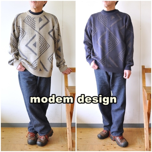 modemdesign 　モデムデザイン　 ジャガードニット　　2107751　綿ニット