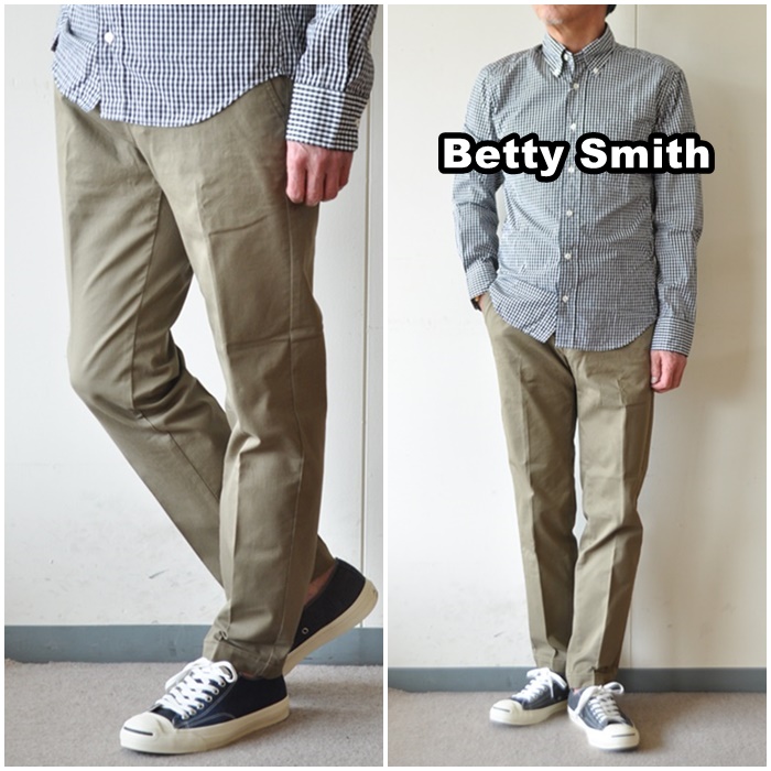 BETTYSMITH ベティスミス　ストレッチ生地チノパンツ 伸縮性　リラックスパンツ