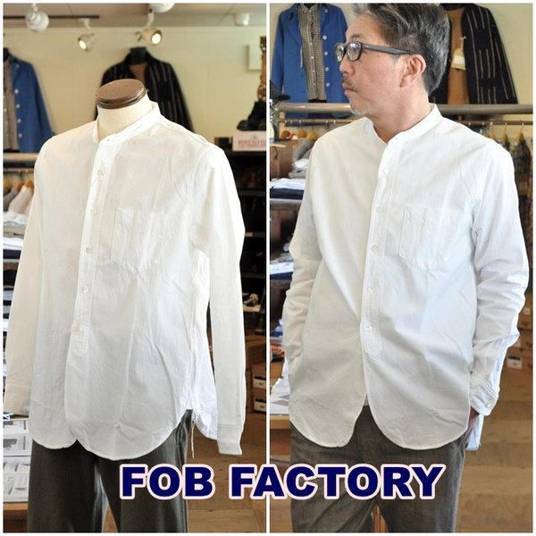 見た目も着心地も 爽やかシャツ バンドカラーシャツ 　エフオービー　ＦＯＢＦＡＣＴＯＲＹ