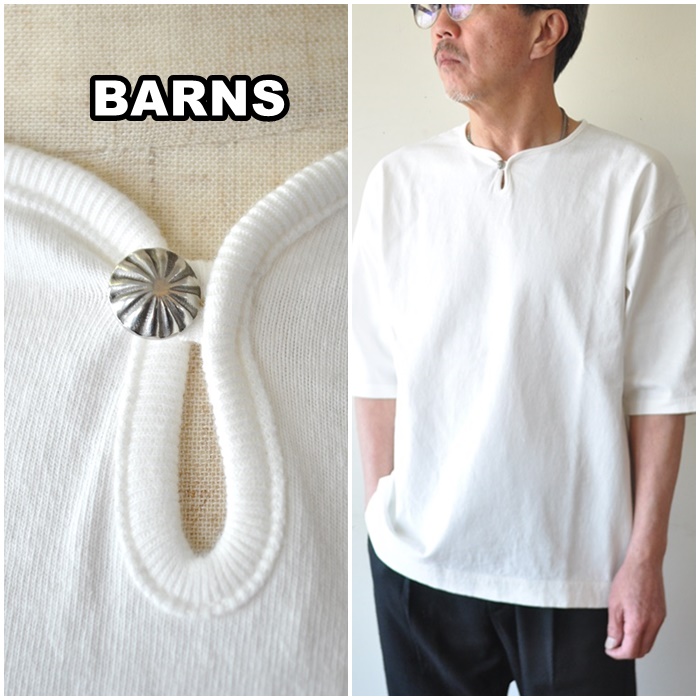 BARNS バーンズ　コンチョ　スキッパーTシャツ　8302　メンズ　Tシャツ　五分袖