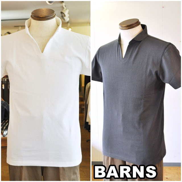 BARNS（バーンズ） 小寸編み ヴィンテージ 　スキッパーポロシャツ