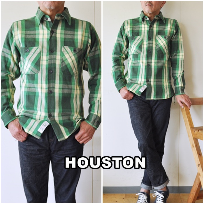 HOUSTON 　ヒューストン 　40874 　チェックビエラシャツ　ネルシャツ